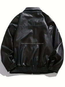 OEM Service Custom Made Logo Hombres Chaqueta de cuero genuino Uso de invierno Cremallera Hombres Chaqueta de cuero de moda para hombres - Product Image 6