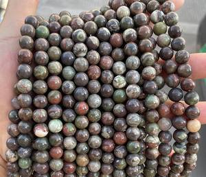 Perles d'agate florale naturelle lisses vertes, 15 pouces, pour la fabrication de bijoux, certifiées IGI, ZUBEDA GEMS JEWELLRY - Product Image 3