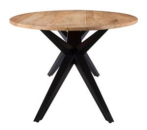 Mesa de Comedor de Alta Calidad Hecha a Mano con Tapa Ovalada de Madera Maciza de Acacia y Patas de Metal Resistente en Negro Mate para el Hogar, la Cocina, la Oficina - Product Image 4