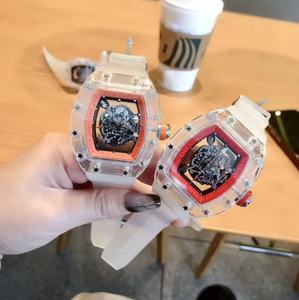 Montre mécanique pour homme de luxe, haute qualité, tourbillon, design ajouré, boîtier transparent en cristal, verre saphir, cadeau, mode - Product Image 4