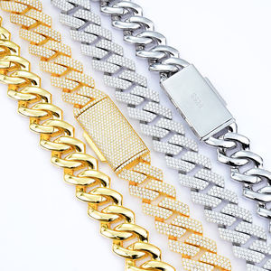 Men's Hip Hop Chain Bracelets Rhodium Plated 18k <b>Solid</b> <b>Gold</b> Micro Insert Link Design Wedding Gift Jewelry Unisex - Product Image 3