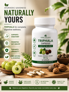 Cápsulas de Triphala 500 mg, Suplemento Herbal para el Bienestar Digestivo y el Crecimiento del Cabello, para Niños, 60 Cápsulas Vegetarianas, Fórmula Ayurvédica Propia - Product Image 6