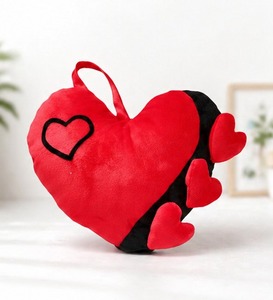 Coussin en forme de cœur, oreiller en peluche, tissu velboa doux, cadeau romantique, coussin décoratif, fabrication sur mesure, vente en gros OEM - Product Image 1