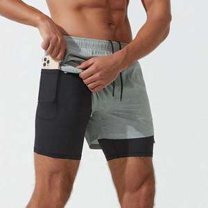 Pantalones Cortos Deportivos Personalizables con Logotipo, para Hombre, para Correr y Hacer Ejercicio, 100% Poliéster, Antiarrugas, Forro de Lona, 2 en 1, Casuales de Verano - Product Image 3