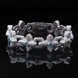 AMBER JEWELS Pulsera de tenis de lujo de oro macizo de 14K, estilo Hip Hop, con piedras cultivadas en laboratorio, diseño floral, certificado IGI, unisex, regalo, oro - Product Image 2