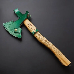 Hache à double lame en acier au carbone faite à la main, personnalisée, manche en bois de rose, qualité industrielle supérieure, sur mesure avec étui en cuir - Product Image 6
