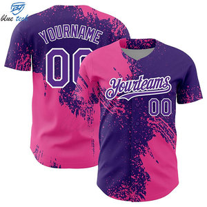 Baseball Jersey Custom Design Sportswear Training Match Premium 100% Polyester Heat-Transfer Printed Team Jerseys Custom Short - Product Image 4