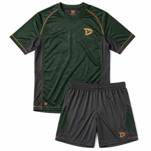 Kit d'équipement de football en salle OEM Premium, ensemble maillot et short de futsal personnalisé vert foncé graphite, fournisseur - Product Image 2