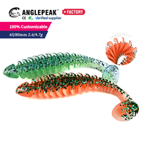 Señuelo de Plástico Suave con Cola en T de 8 Colores, 65mm 80mm 2.6g 4.7g, Señuelo de PVC Suave con Cola en T para Lubina y Lucioperca, Directo de Fábrica