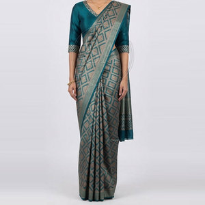 Sari tendance pour femme, vêtement traditionnel indien drapé, imprimé et brodé, tenue ethnique pour mariage, fête, festival - Product Image 6