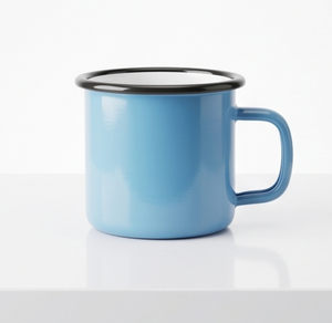 OEM Iron Enamel Mug Blank Solid Light Blue Metal Coffee Cup Wholesale Factory Direct Distribution Network Global Sourcing - Product Image 1