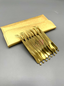 Pinzas para Pestañas de Acero Inoxidable con Punta de Fibra Puntiaguda, Duraderas, de Primera Calidad, Antiestáticas y de Precisión - Product Image 1