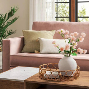 Unique Pattern Rattan Round Serving Tray Woven Design For <b>Coffee</b> <b>Table</b> Styling, Home Decor And Serving Use - Product Image 3