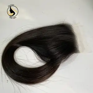 Giá Bán Buôn Ren Closure Cuticle Aligned Trinh Nữ Tóc Màu Sắc Tự Nhiên Thẳng Việt Nam Trong Suốt HD Đóng Cửa