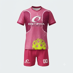 Uniforme de Pickleball Ostriya International para Hombre, Manga Corta, Cuello Redondo, 100% Poliéster, Sólido, Anti-UV, Absorbe la Humedad, Deportivo - Product Image 2