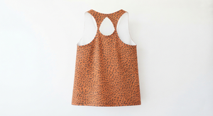 Leopard Print Embroidery <b>Knitted</b> Spandex <b>Women</b> <b>Tank</b> <b>Top</b> Racerback Sleeveless Fit Summer Casual Wear - Product Image 2