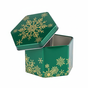 Lata de Metal con Forma de Copo de Nieve Navideño para Envasar Chocolate, Dulces y Regalos - Product Image 4