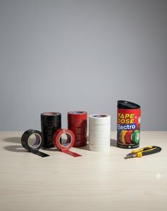 Cinta Aislante Eléctrica Negra Tapedose Premium - Cada Caja Cilíndrica Contiene un Paquete de 5 Cintas de Alta Calidad - Product Image 1