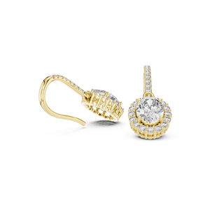 Pendientes de Diamantes Cultivados en Laboratorio, Redondos y Ovalados, en Oro Rosa de 14K para Mujer |   Diamante Cultivado Nuevo - Product Image 5