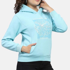 Sweat à capuche surdimensionné en coton 100% imprimé sur mesure pour femmes, style décontracté d'hiver, respirant, écologique, anti-rétrécissement, séchage rapide - Product Image 4