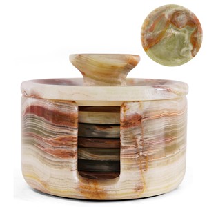 Elegante Juego de Posavasos de Madera de Olivo - Posavasos de Madera Natural al por Mayor - Product Image 1