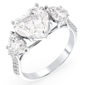 Anillo de compromiso REYES Classic con moissanita en forma de corazón de 4.20 quilates en plata de ley 925, joyería fina de lujo para regalos de boda - Product Image 2