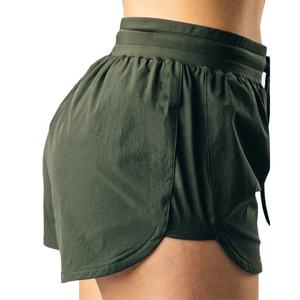 Femmes décontracté athlétique course Fitness Gym Shorts taille moyenne tissé sport Yoga Shorts Logo lavé Performance entraînement blanc - Product Image 4