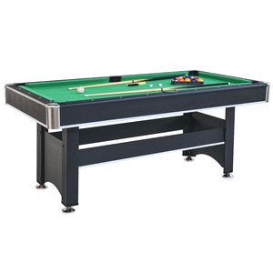 Tavolo da Biliardo Nero da 6 Piedi con Feltro Verde e Piano Convertibile per Ping Pong - Product Image 2