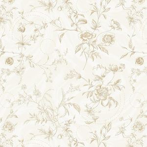 Papel Tapiz Autoadhesivo Vintage con Diseño Floral Beige, Papel de Contacto con Textura Francesa para Gabinetes, Removible para Paredes - Product Image 1