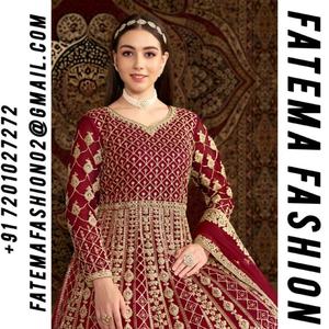 Vêtements traditionnels pour femmes pakistanais en pure soie Salwar Kameez ensemble de costume pour la fête de mariage de grossiste indien - Product Image 2