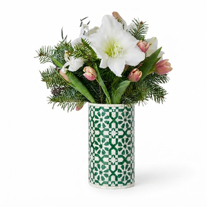 Green Bone Inlay Flower <b>Vase</b> Luxury Geometric Pattern Tabletop Resin Flower Pot Customized Color and Size <b>Mosaic</b> Cylinder <b>Vases</b> - Product Image 1