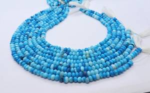 ลูกปัดโอปอลสีน้ำเงินทรงกลมเรียบ AAA Blue Dot Opal ขนาด 6-7 มม. ลูกปัดพลอยโอปอลสีฟ้า 13 นิ้ว สำหรับทำเครื่องประดับ ขายส่ง - Product Image 3