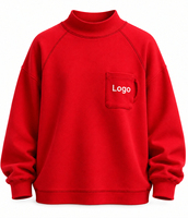 Sweat-shirt en molleton de coton épais pour femme, col montant, épaules tombantes, coupe oversize, imprimé, avec appliqués personnalisés, style décontracté hiver