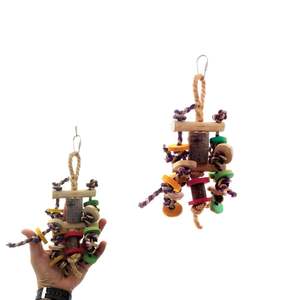 Jouets pour oiseaux en bois dur écologiques, bois de café, jouets à mâcher pour animaux de compagnie, jeu et danse - Product Image 1