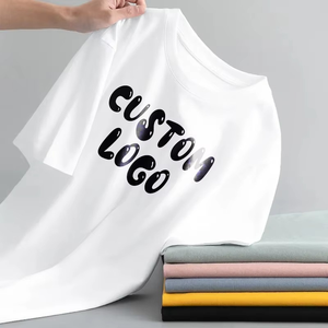 T-shirt personnalisé pour homme, été, uni, manches courtes, haute qualité, 100% coton, impression graphique, impression en relief, col rond - Product Image 1