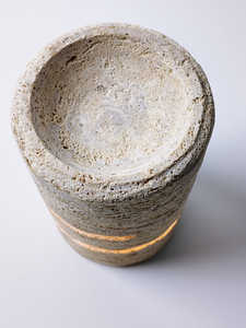 Lámpara de Noche Cilíndrica de Travertino, Lámpara de Noche LED de Piedra Natural, Decoración Moderna para el Hogar, Iluminación Ambiental Cálida - Product Image 3