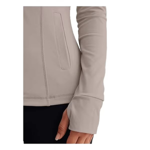 Best Superior Quality <b>Women</b> Winter Yoga Jacket Canvas <b>Mesh</b> Asymmetric Front Zipper Lightweight Long Sleeve Breathable - Product Image 5