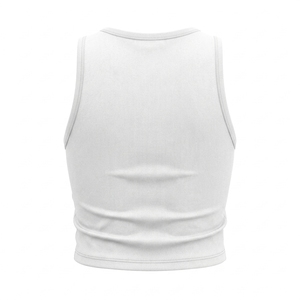 Women's High Quality Anti Peel Print Short Tank <b>Top</b> Hip Hop Style O-Neck Breathable 100% Cotton Knitted Front Logo ODM OEM - Product Image 4