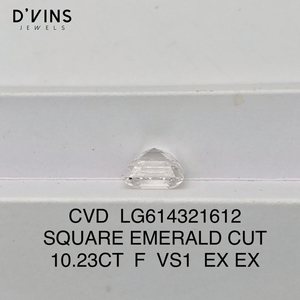 Diamant de laboratoire CVD F VS1 taille émeraude 10,23 carats prêt à être expédié pour la fabrication de bijoux, diamant en vrac à prix abordable - Product Image 2