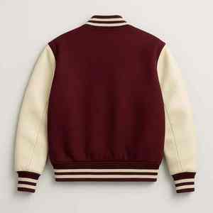 Blouson Bomber Rouge pour Enfants, Vestes de Baseball et de Sport pour Bébés Garçons, Blousons Varsity avec Broderie Chenille, Coupe Ajustée - Product Image 5