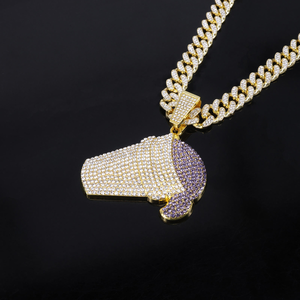 <b>Iced</b> <b>Out</b> Cup Pendant Moissanite Diamond 925 Silver Cuban Link <b>Chain</b> Hip Hop Necklace - Product Image 4