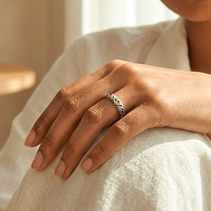 Anillo de Boda Unisex de Plata de Ley con Diseño Floral Vintage, Sin Níquel, Diseño de Ramo Elegante, Superficie Brillante, Anillo Perfecto - Product Image 6