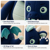 Fabricant de peluches personnalisées CE CPC ASTM, dinosaure maléfique sur mesure avec porte-clés en peluche, figurines en peluche personnalisées