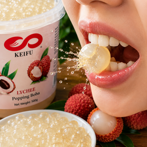 KEIFU Lychee Popping <b>Boba</b> Pearl Juice Ball 3.2kg Instant Bursting <b>Bubble</b> Tea Drink Topping Bottle OEM/ODM HALAL/HACCP Certified - Product Image 2