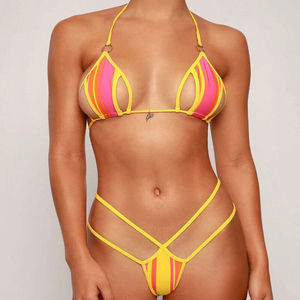 Women's Halter Neck Bikini Set Push Up Two Piece Swimsuit Summer Beachwear for Women Women's Brazilian Cut Bikini Set - Product Image 2
