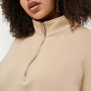 Sudaderas Casuales para Mujer, Suaves de Algodón y Felpa, Estilo Pullover, Venta al Por Mayor OEM, Logotipo Personalizado, Moda Urbana, Color Beige, Talla Grande - Product Image 6