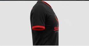 SUBHAY INTERNATIONAL Men's Black Soccer Jersey V-Neck Short Sleeve Moisture Wicking Polyester <b>Athletic</b> Fit Adult All Seasons - Product Image 5