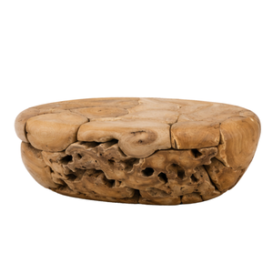 Mesa de Centro ARTERRA de Lujo, Duradera, Multifuncional, de Madera Orgánica Sólida, Mosaico de Raíz de Teca, Ecológica, Hecha a Mano, Diseño Rústico Moderno - Product Image 3