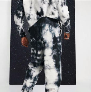 Nouvel ensemble de survêtement tie-dye tendance pour filles : sweat à capuche court et pantalon de jogging en cordon, séchage rapide et respirant, dernière collection. - Product Image 4