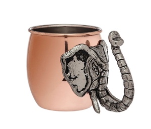 Mug à cocktail Moscow Mule en cuivre fait main avec poignée en aluminium, vaisselle de bar - Product Image 1